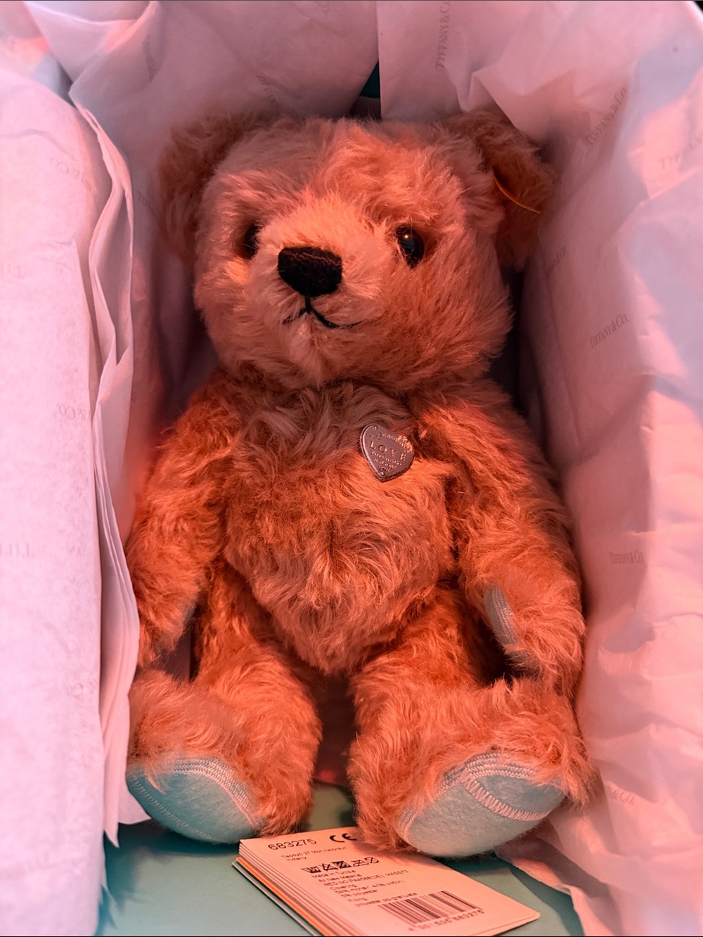 Tiffany & Co. Brown Teddy Bear with Blue Paw Details